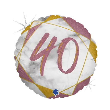 Compleanno Balloon Marmo Effetto Marmo 40 Oro Rosa 45cm