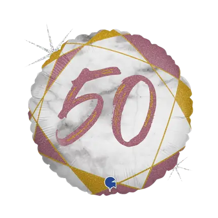 Compleanno Ball Marble Effect 50 Oro rosa 45cm