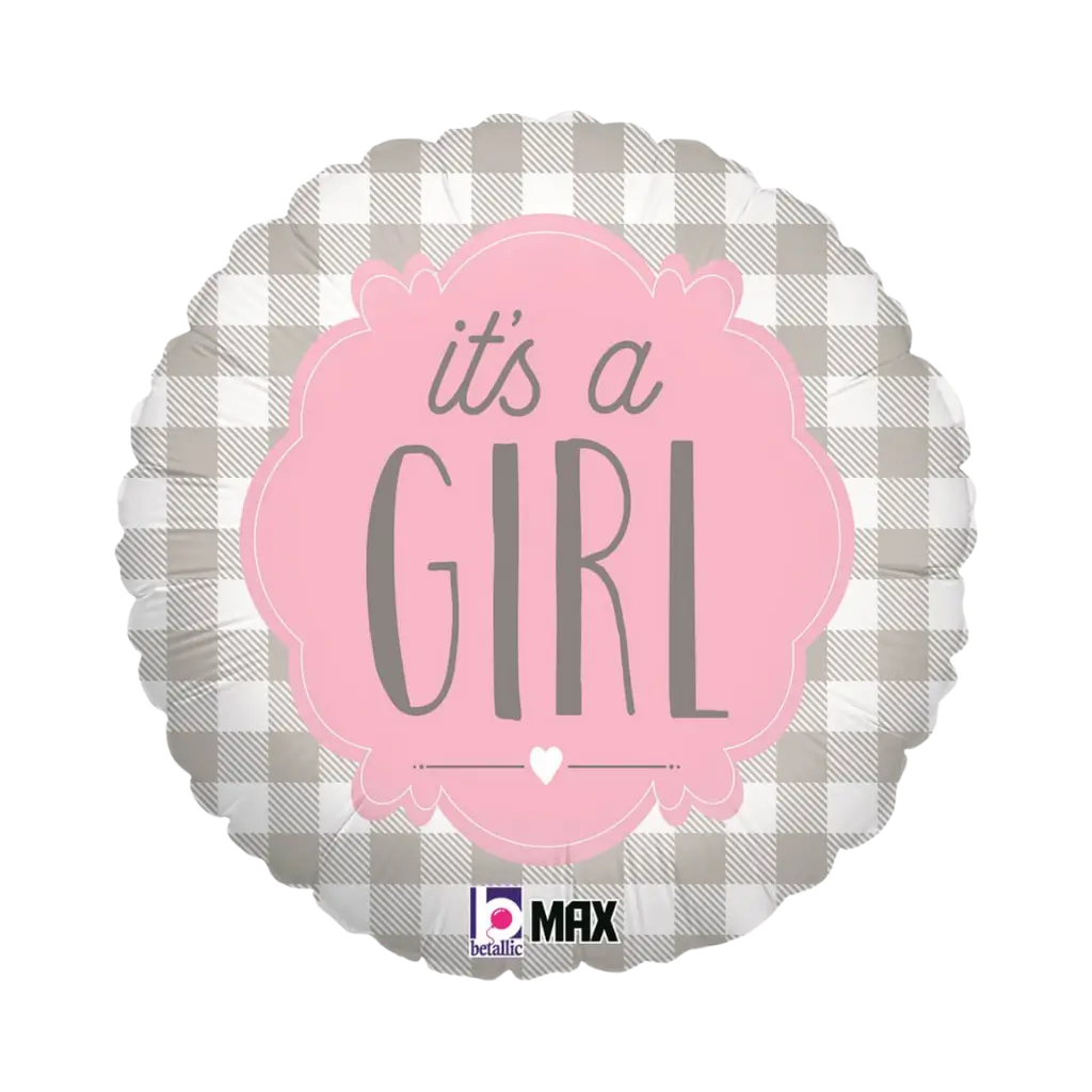 Palloncino Plaid "It's a Girl" ø45cm