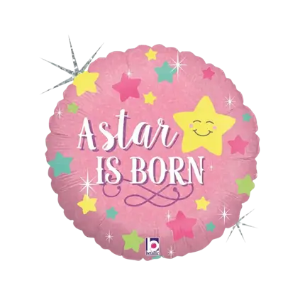 Palloncino rosa È nata una stella ø45cm