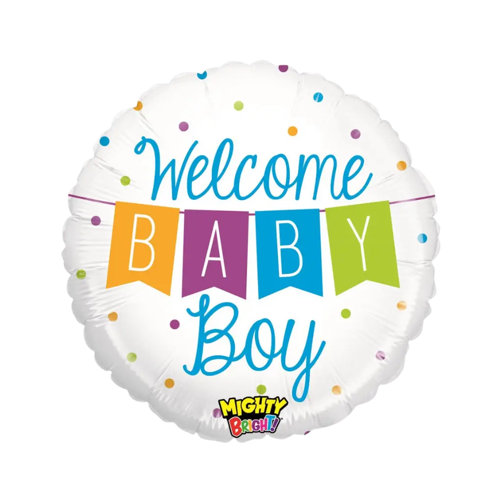 Palloncino "Welcome Baby Boy" Rotondo ø53cm
