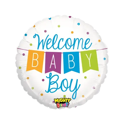 Palloncino Welcome Baby Boy Rotondo ø53cm