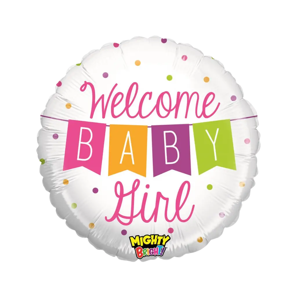 Palloncino "Welcome Baby Girl" tondo ø53cm