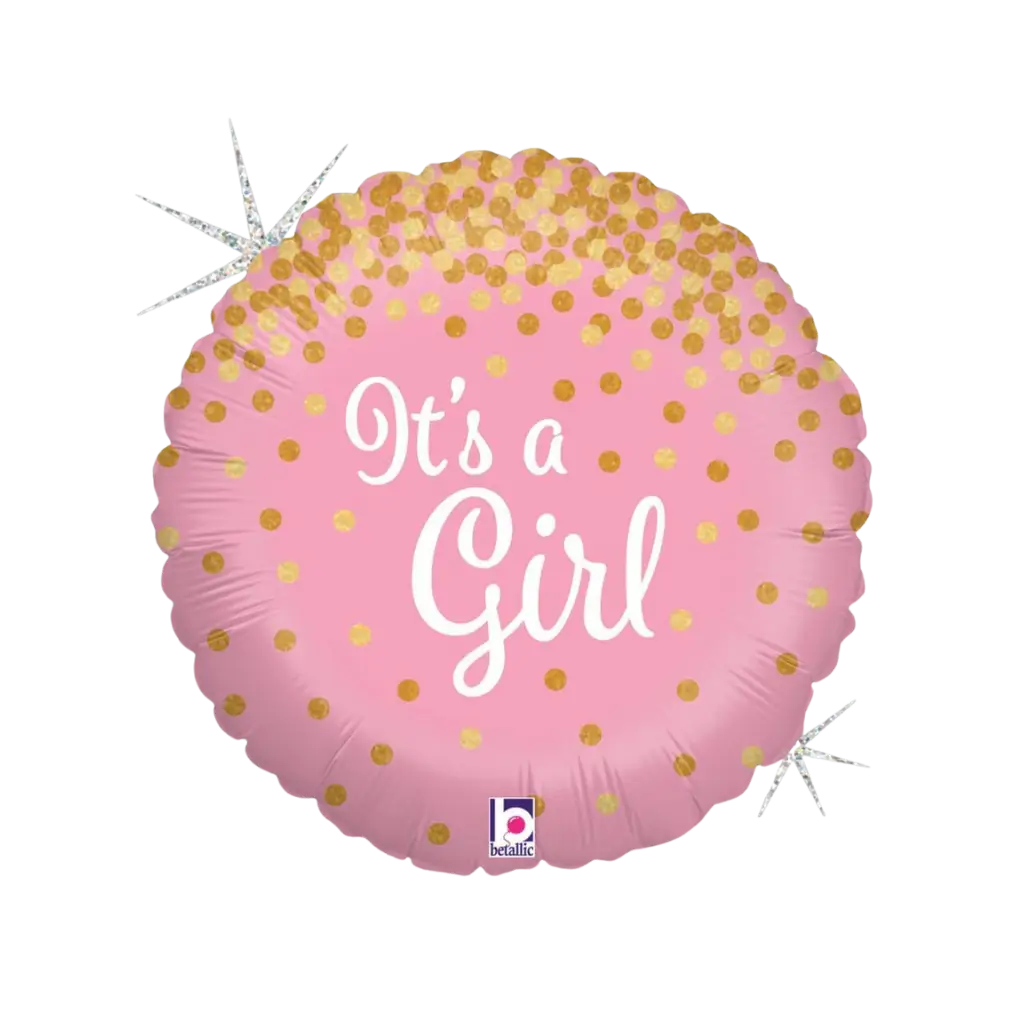 Palloncino rosa "It's a Girl" lucido ø45cm