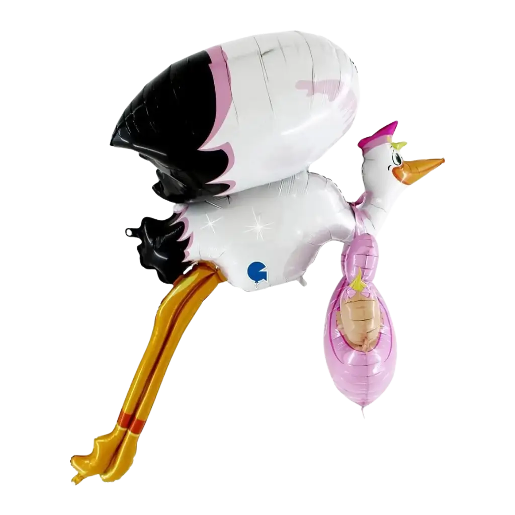 Cicogna gigante 3D Balloon Stork "It's a Girl" 157cm