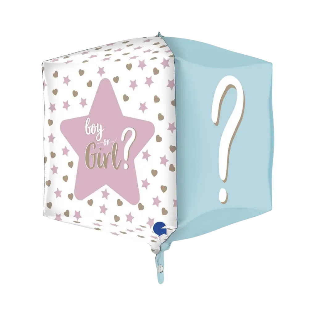 Balloon Square Gender Reveal 4D 38cm