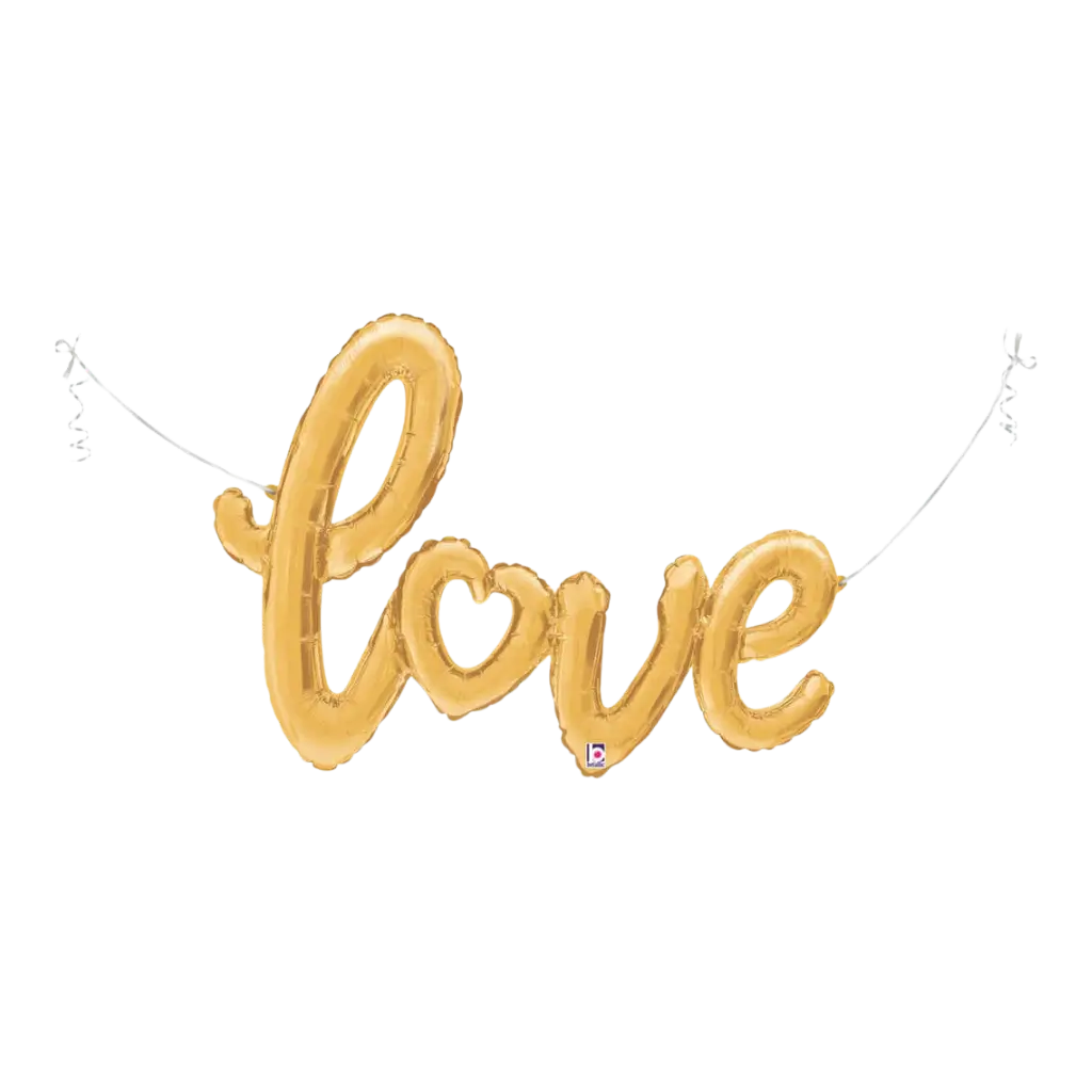 Sceneggiatura Love Script Metallic Balloon Gold 119cm