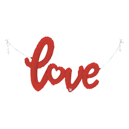 Red Love Script Balloon Metallic Balloon 119cm
