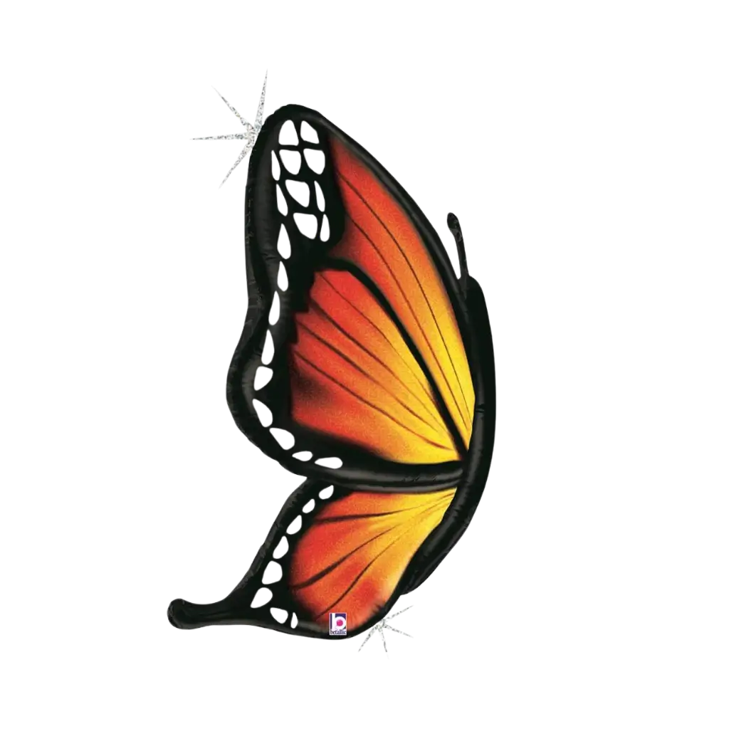 Palloncino olografico a farfalla arancione 117cm