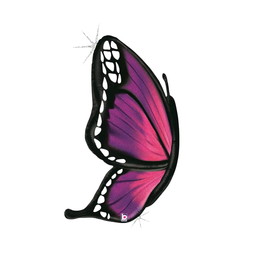 Palloncino olografico a farfalla rosa 117cm
