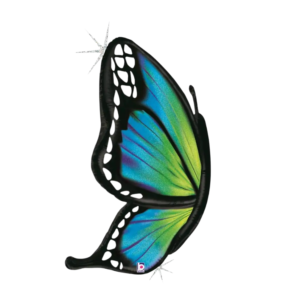 Palloncino olografico a farfalla blu 117cm