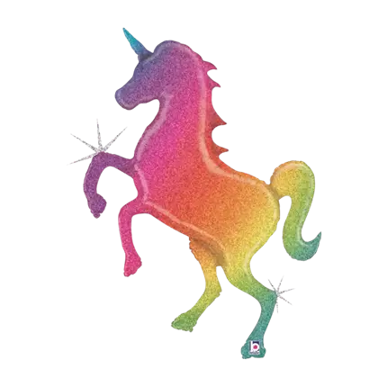 Pallone a elio arcobaleno gigante Unicorno 137cm