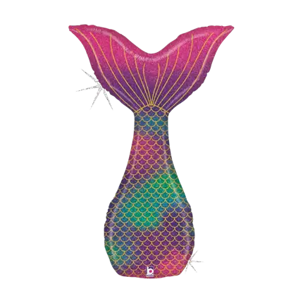 Palloncino con coda a sirena luminosa 117cm