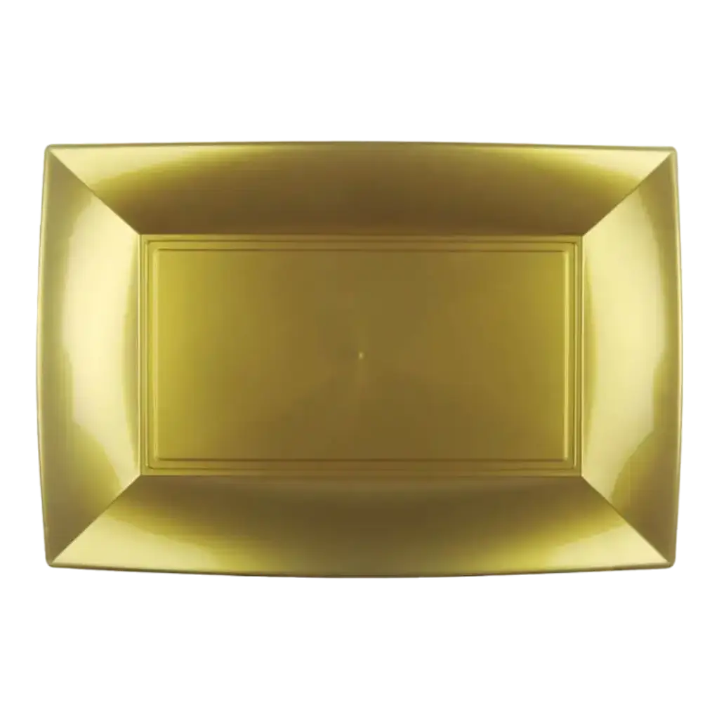 Piastra rettangolare Oro 29x18cm - Set di 12 pezzi