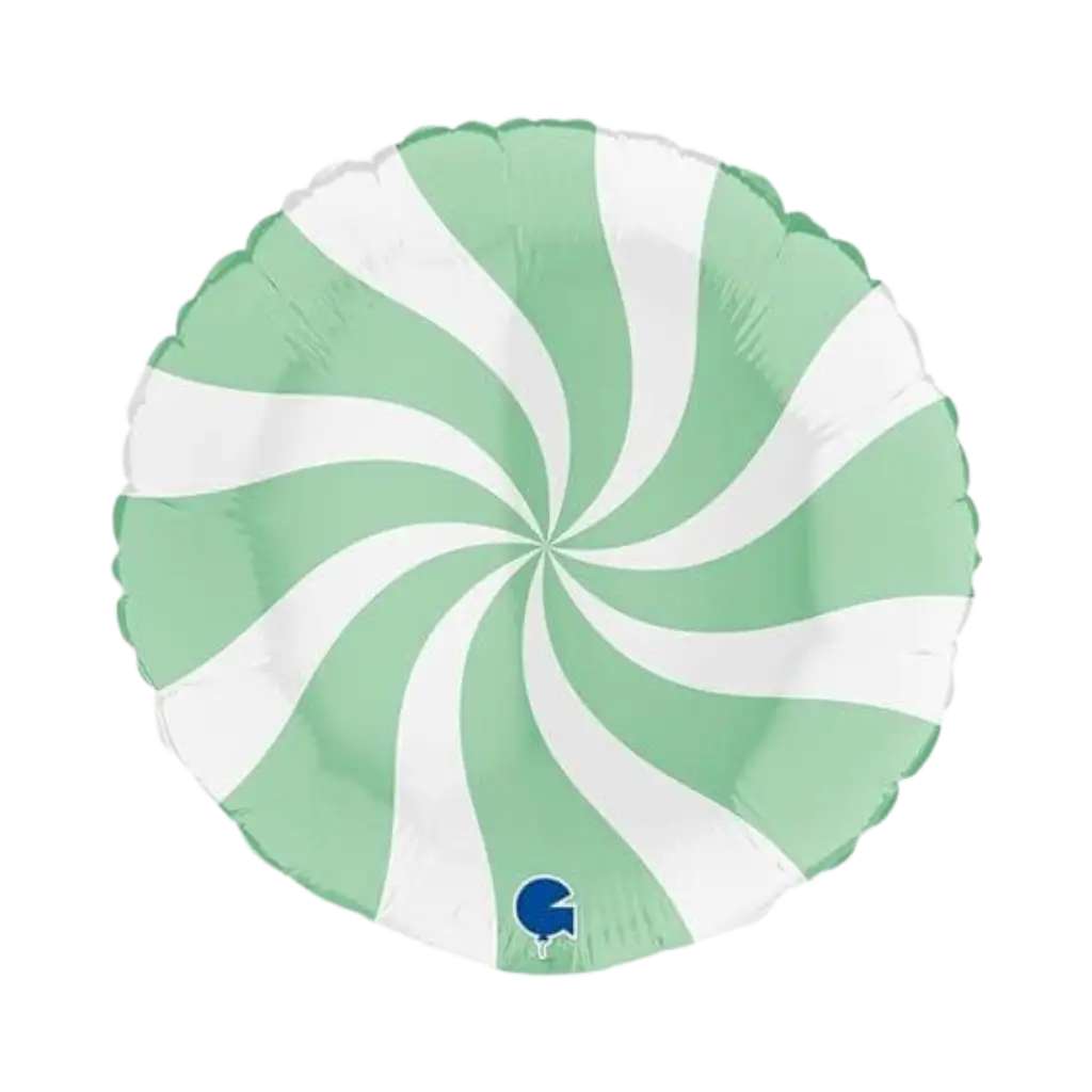 Ciuccio per palloncini in alluminio bianco e verde opaco 46cm