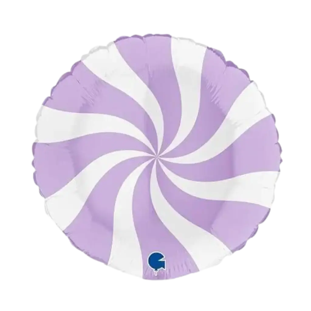 Ciuccio per palloncini in alluminio bianco e viola 46cm