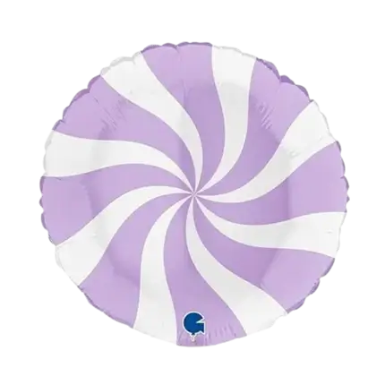 Ciuccio per palloncini in alluminio bianco e viola 46cm