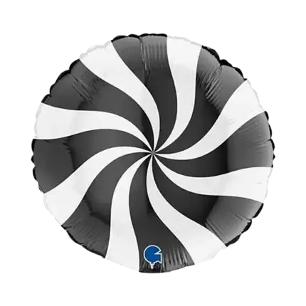 Palloncino in alluminio bianco e nero 46cm
