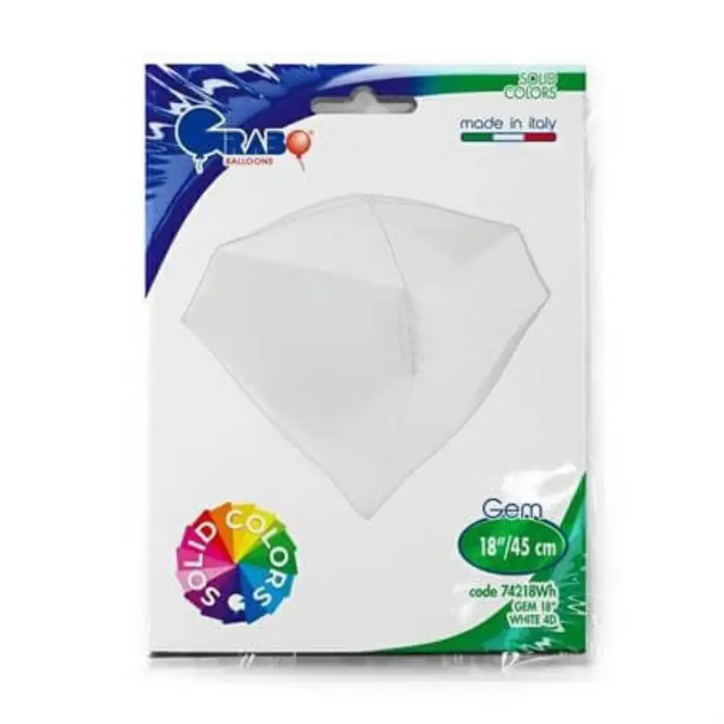 Elio Balloon White Diamond 4D 45cm