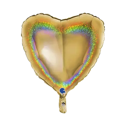 Palloncino olografico a cuore d'oro 46cm