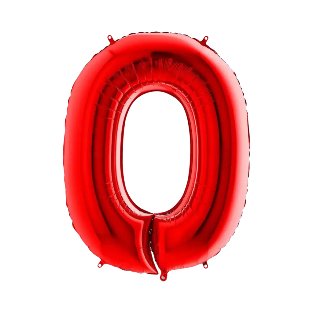 Anniversario numero del palloncino 0 Rosso 102cm
