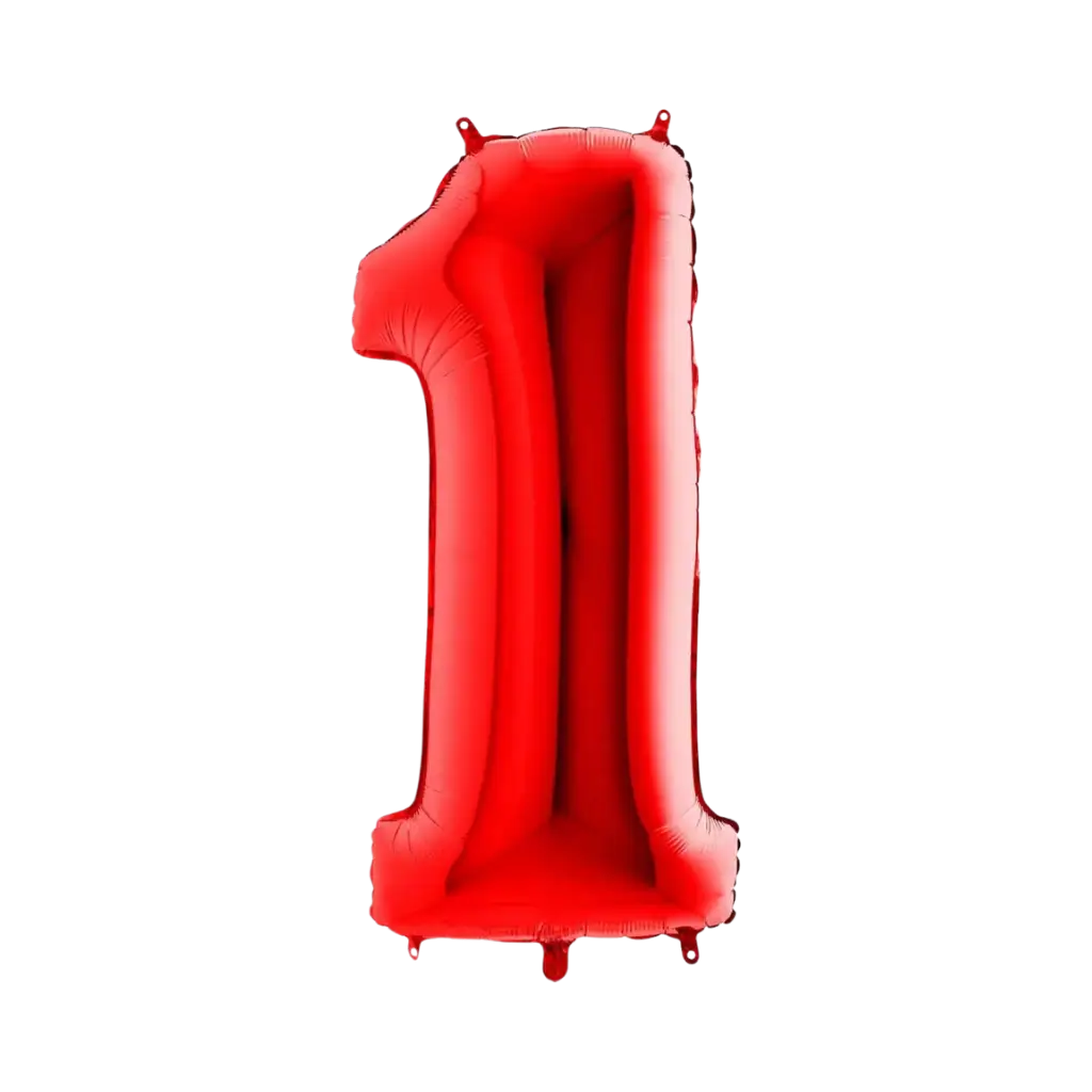 Palloncino anniversario numero 1 Rosso 102cm