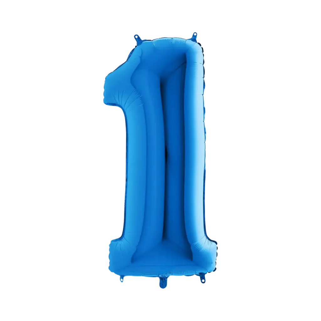 Palloncino anniversario numero 1 Blu 102cm