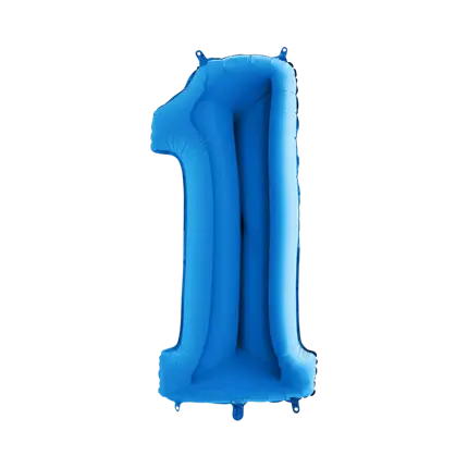 Palloncino anniversario numero 1 Blu 102cm