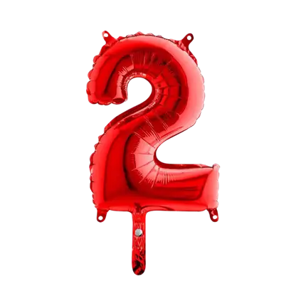 Palloncino anniversario numero 2 Rosso 36cm