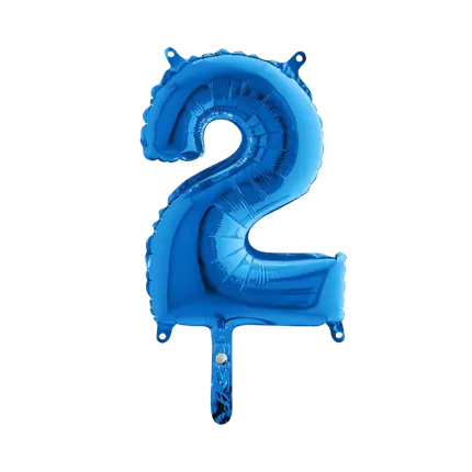Palloncino anniversario numero 2 Blu 36cm