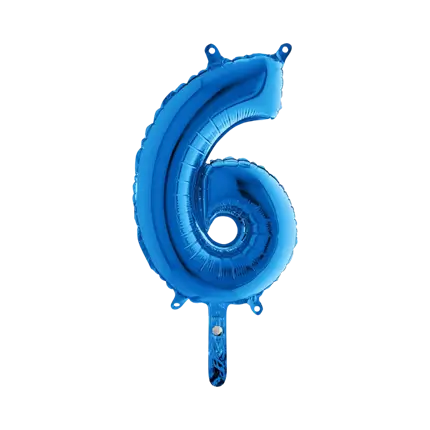 Palloncino anniversario numero 6 Blu 36cm