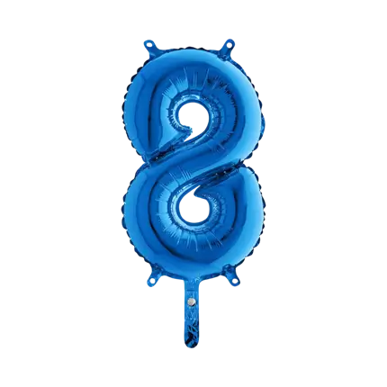 Palloncino anniversario numero 8 Blu 36cm