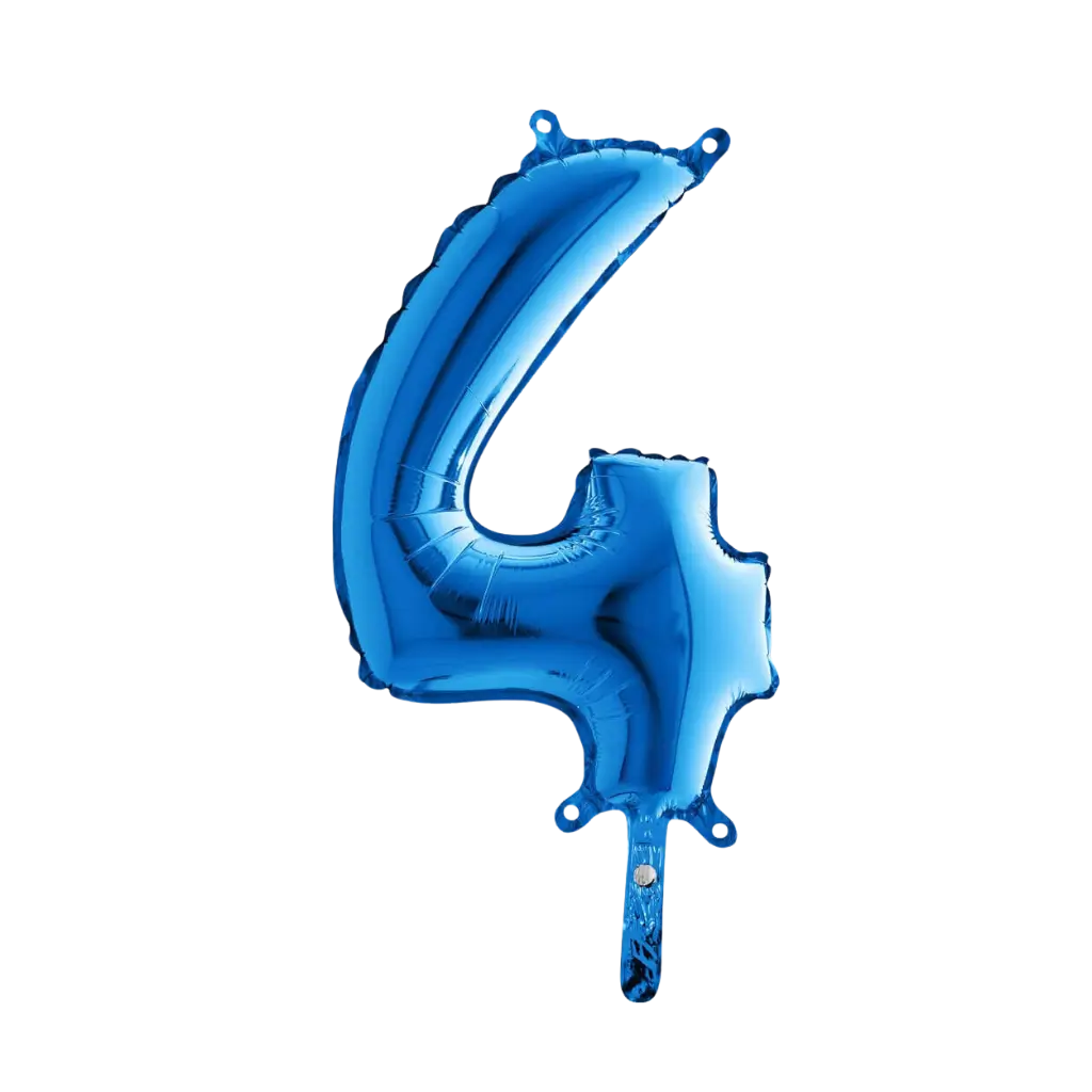 Palloncino anniversario numero 4 Blu 36cm