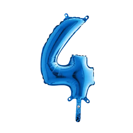 Palloncino anniversario numero 4 Blu 36cm