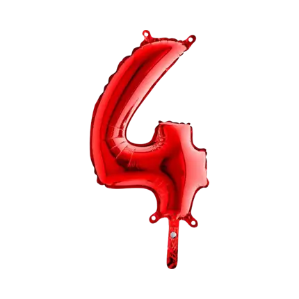 Palloncino anniversario numero 4 Rosso 36cm