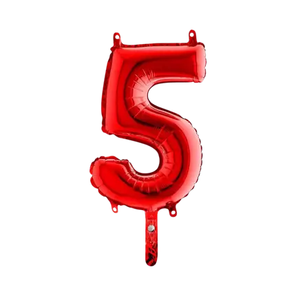 Palloncino anniversario numero 5 Rosso 36cm