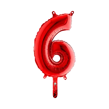Palloncino anniversario numero 6 Rosso 36cm