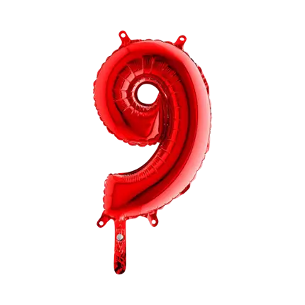 Palloncino anniversario numero 9 Rosso 36cm