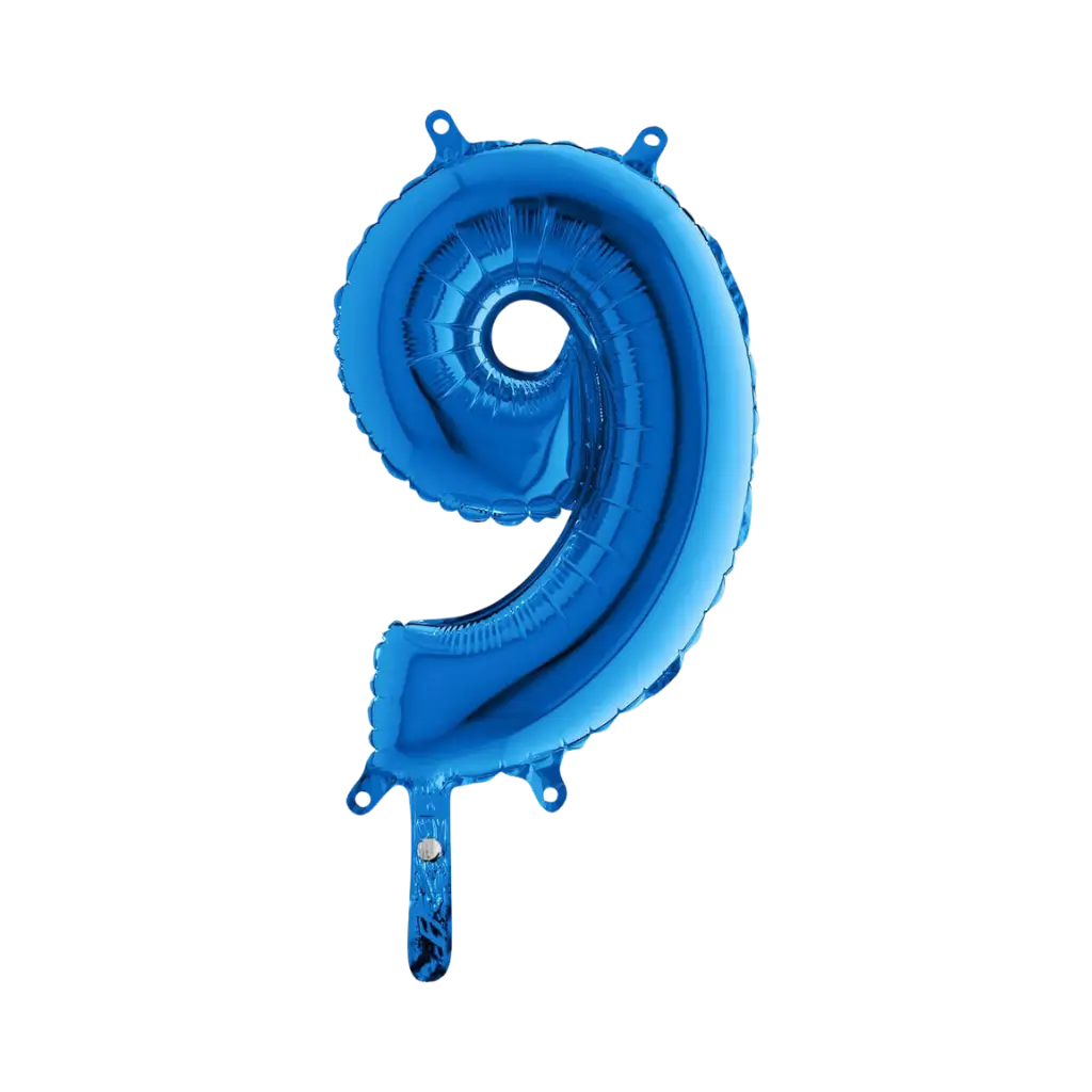 Palloncino anniversario numero 9 Blu 36cm