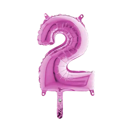Palloncino anniversario numero 2 Rosa 36cm