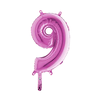 Palloncino anniversario numero 9 Rosa 36cm