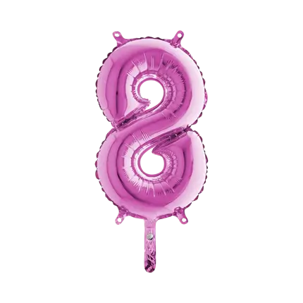 Palloncino anniversario numero 8 Rosa 36cm
