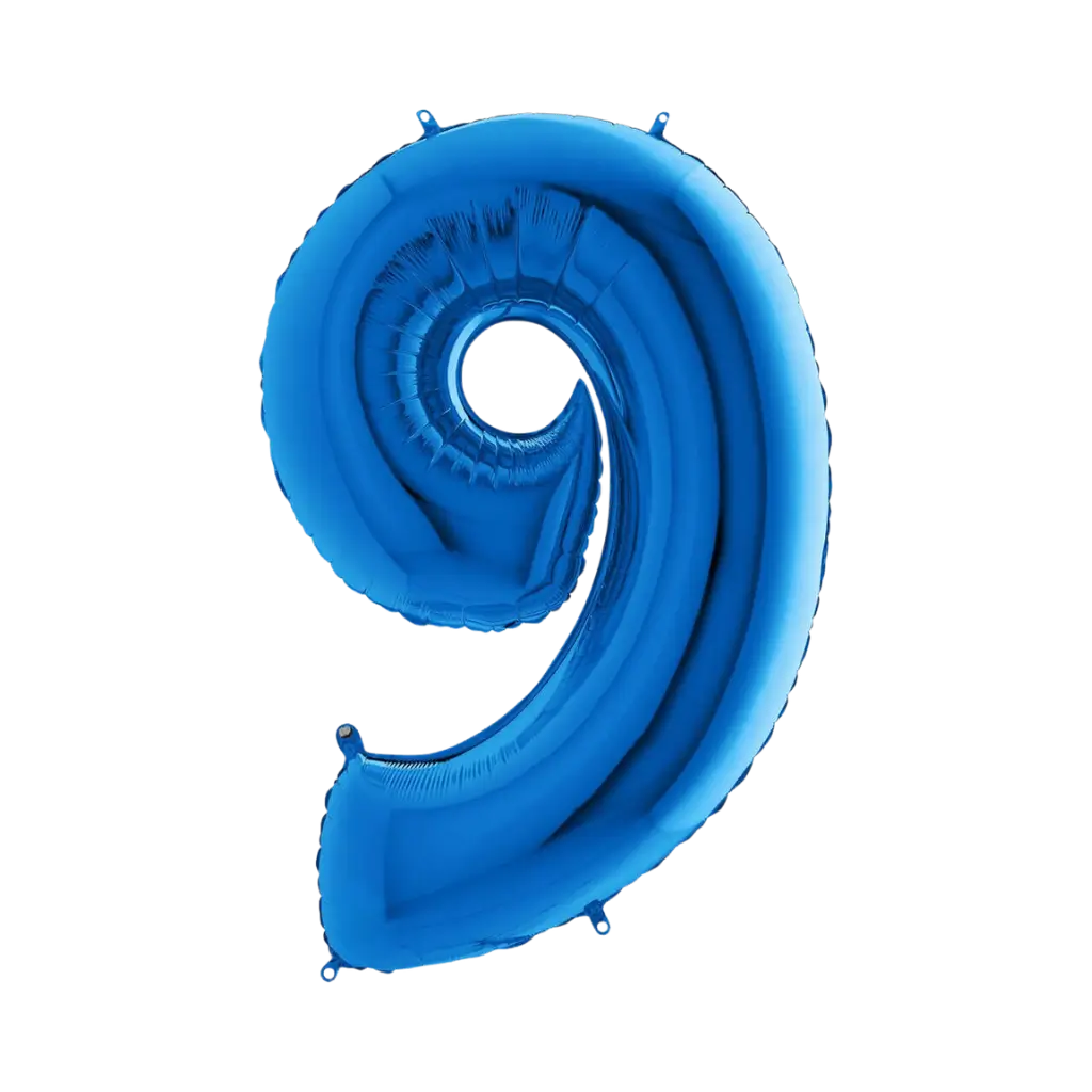 Palloncino anniversario numero 9 Blu 102cm