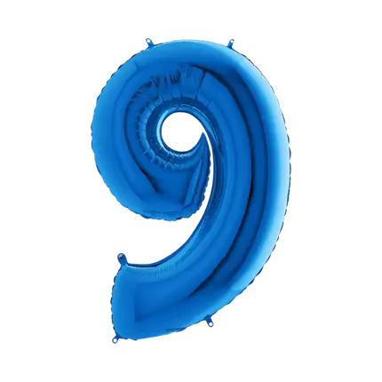 Palloncino anniversario numero 9 Blu 102cm