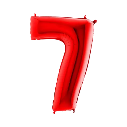 Palloncino anniversario numero 7 Rosso 102cm