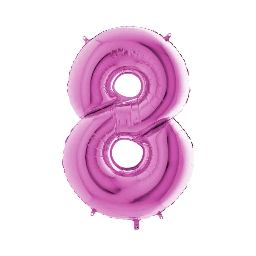 Palloncino anniversario numero 8 Rosa 102cm