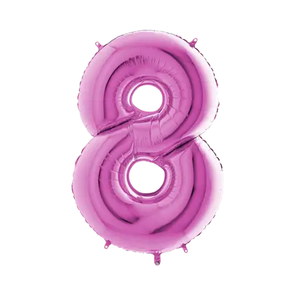 Palloncino anniversario numero 8 Rosa 102cm