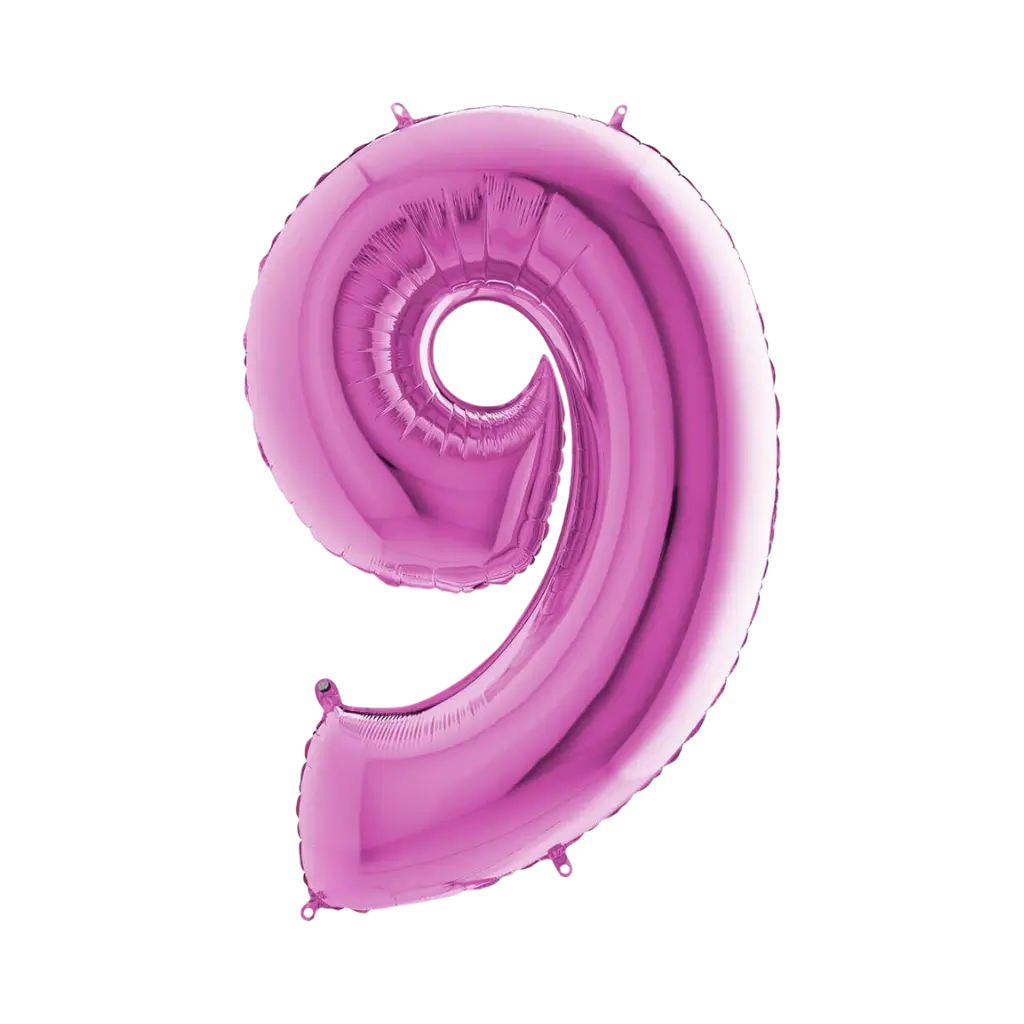 Palloncino anniversario numero 9 Rosa 102cm