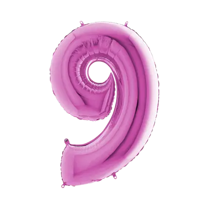 Palloncino anniversario numero 9 Rosa 102cm