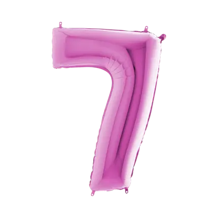 Palloncino anniversario numero 7 Rosa 102cm